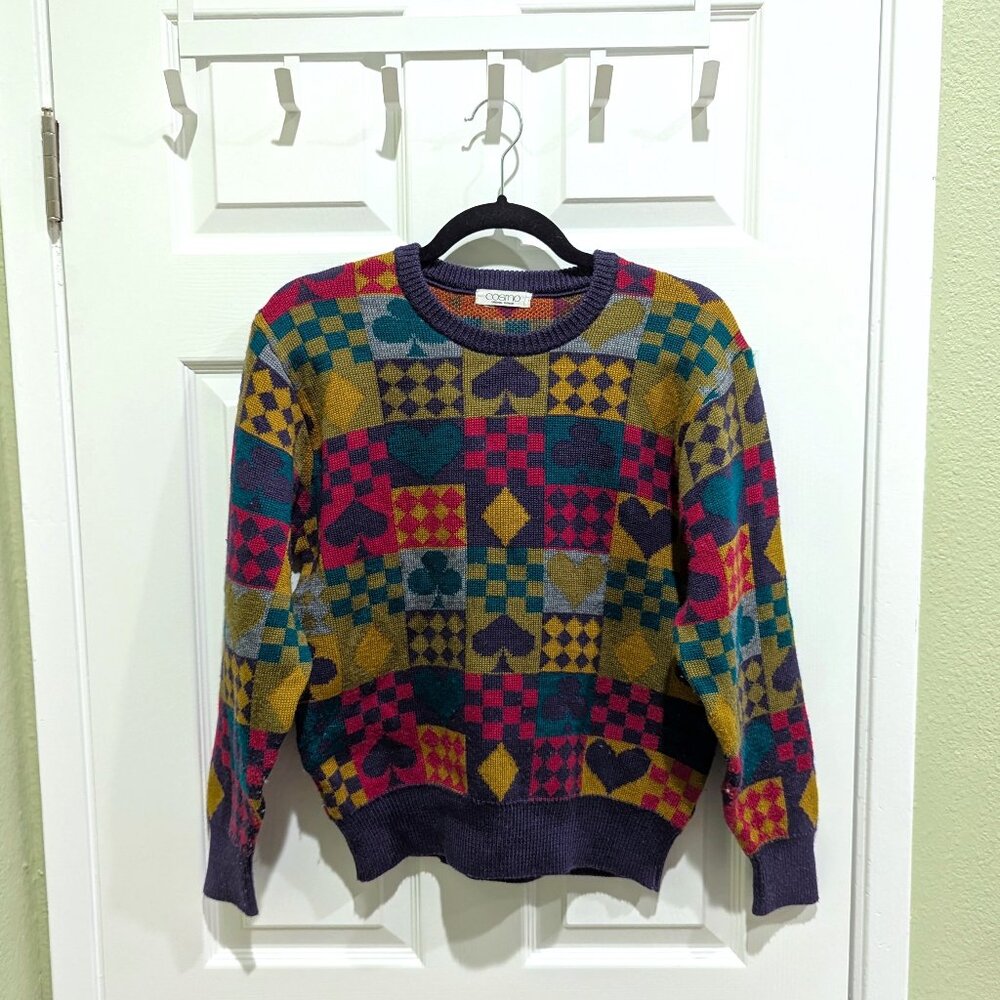 Vintage Playing Card Suit Sweater